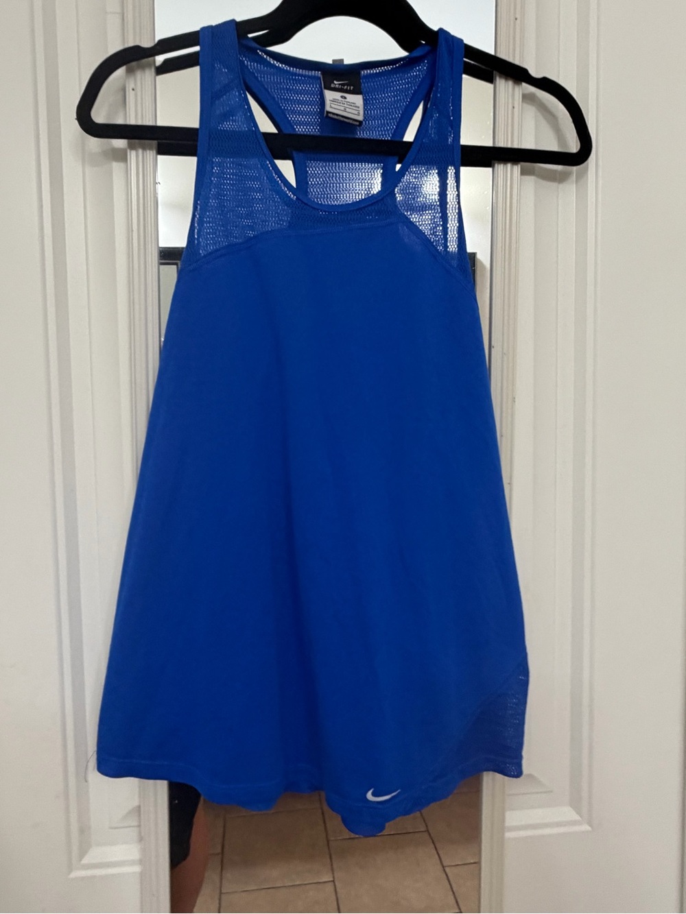 Nike Black Short-Sleeve Top with Royal Blue Mesh Tank - Picture 3 of 7